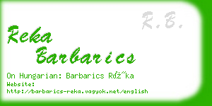 reka barbarics business card